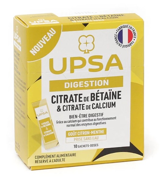 Citrate de Betaine Upsa Citron Menthe 10 Sachets Doses